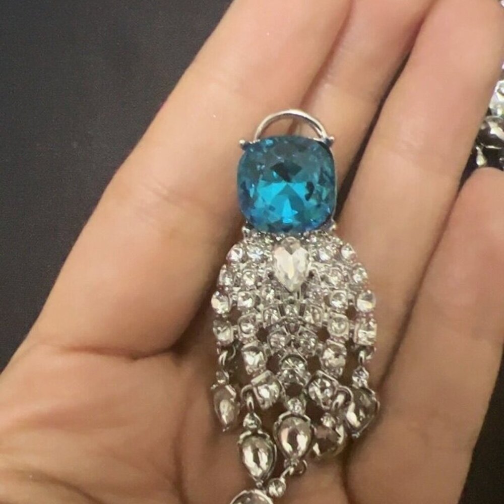 Stunning Royal Blue Filigree Tassel Earrings | Sophisticated Gala Drop Dusters